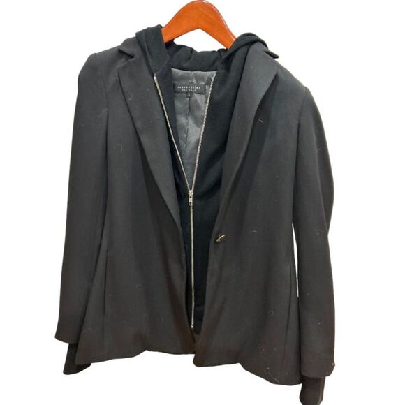 Sanctuary Jackets & Blazers - Reese + Riley Full Zip Hooded Blazer Jacket Black 6